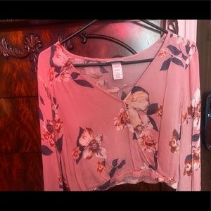 Size large pink blouse.